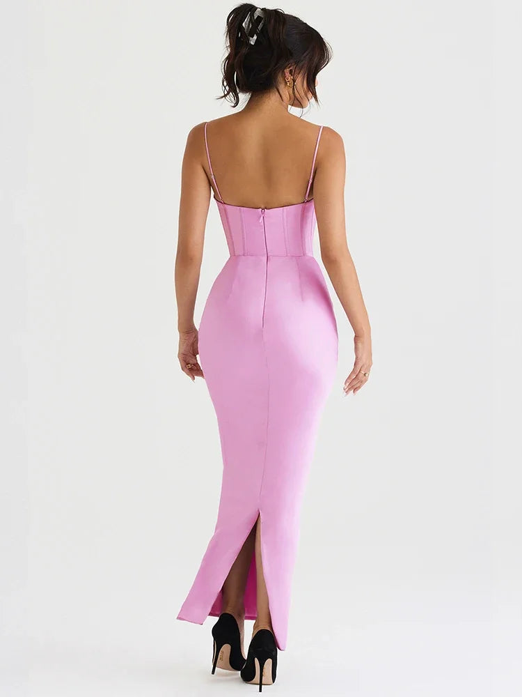Selene - Robe moulante en satin 