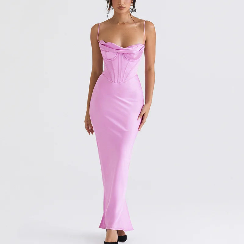 Selene - Robe moulante en satin 