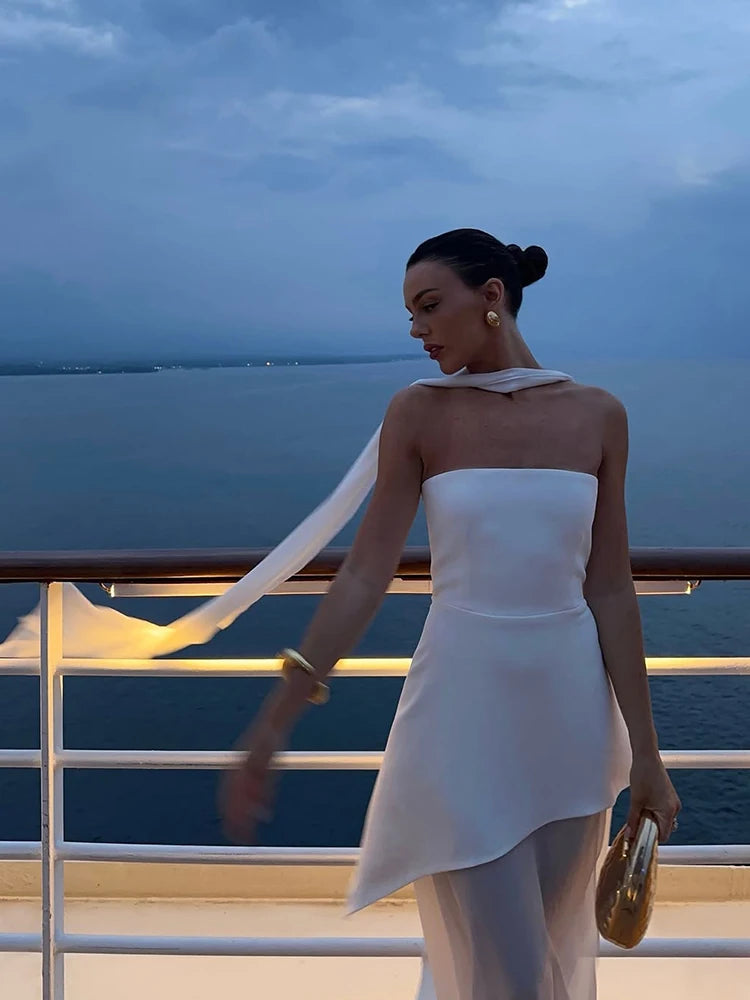 Odette - Strapless Ribbon Dress